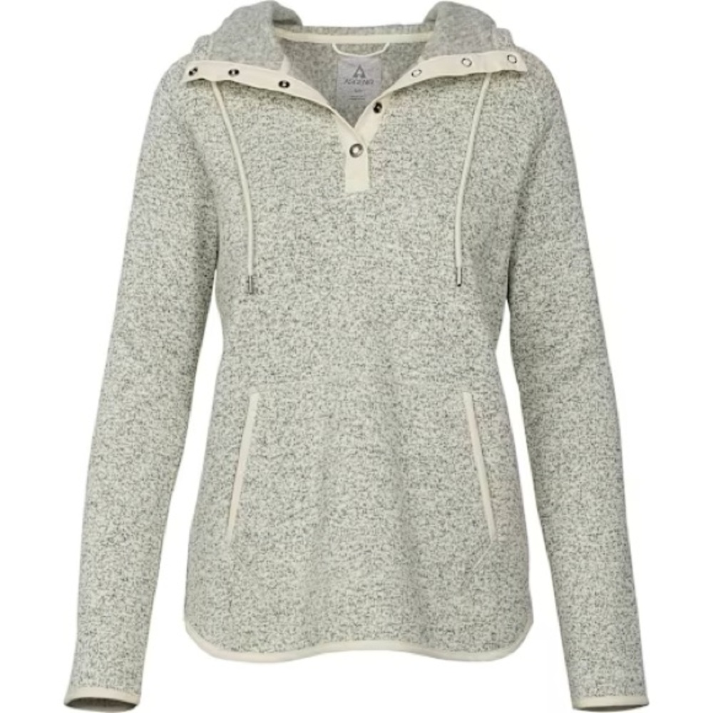 Ascend Expedition Fleece Long-Sleeve Hoodie, Gray Cream, Women’s Size Small